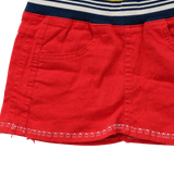 Coral Varsity Shorts - close up of waistband and pocket detail