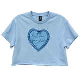 How Are Your Pipes? Crop - front view showing heart appliqué detail