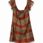 Rust Plaid Mini Dress - back view showing clean plaid