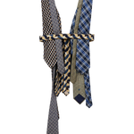 Tie Vest - front view showing mixed necktie panels and waist wrap
