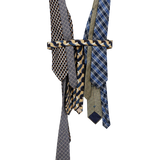 Tie Vest - front view showing mixed necktie panels and waist wrap